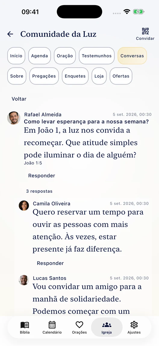 Conversas de fé no Lux Mundi
